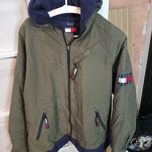 Vintage 90s Tommy Hilfiger Olive Green Jacket Mens XL